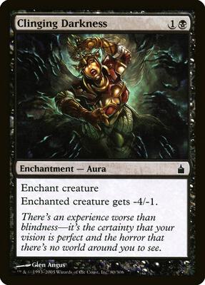Clinging Darkness card from Ravnica: City of Guilds
