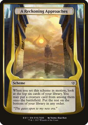 A Reckoning Approaches (Archenemy: Nicol Bolas) card from Oversize Cards