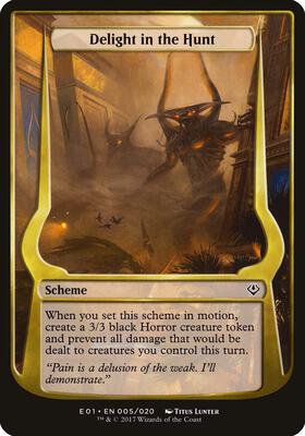 Delight in the Hunt (Archenemy: Nicol Bolas) card from Oversize Cards