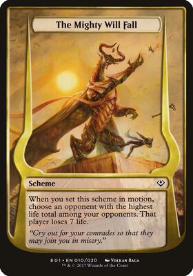 The Mighty Will Fall (Archenemy: Nicol Bolas) card from Oversize Cards
