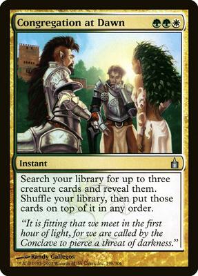 Congregation at Dawn card from Ravnica: City of Guilds