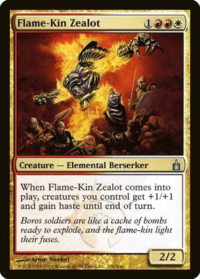 Flame-Kin Zealot card from Ravnica: City of Guilds