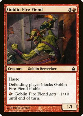 Goblin Fire Fiend card from Ravnica: City of Guilds