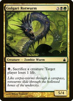 Golgari Rotwurm card from Ravnica: City of Guilds