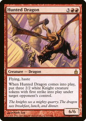 Hunted Dragon card from Ravnica: City of Guilds