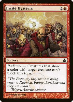 Incite Hysteria card from Ravnica: City of Guilds