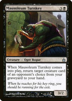 Mausoleum Turnkey card from Ravnica: City of Guilds