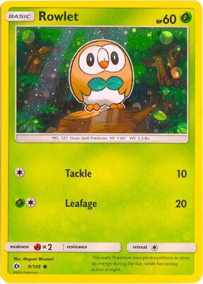 Rowlet - 9/149 (Cosmos Holo) card from Miscellaneous Cards & Products