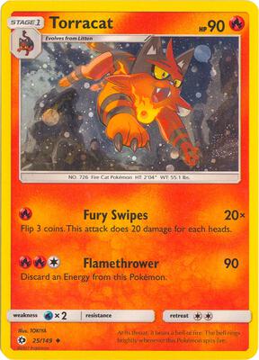 Torracat - 25/149 (Cosmos Holo) card from League & Championship Cards