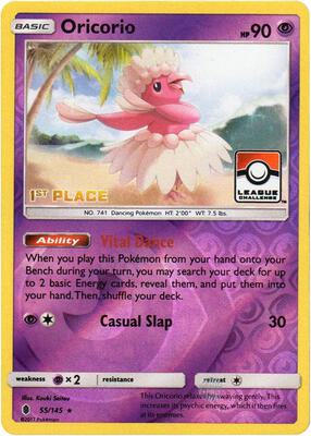 Oricorio - 55/145 (League Challenge) [1st Place] card from League & Championship Cards