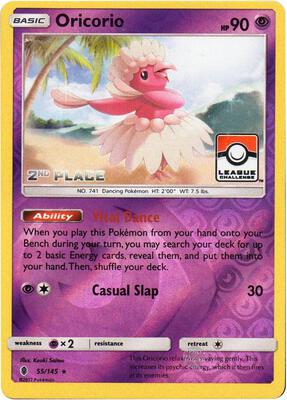Oricorio - 55/145 (League Challenge) [2nd Place] card from League & Championship Cards