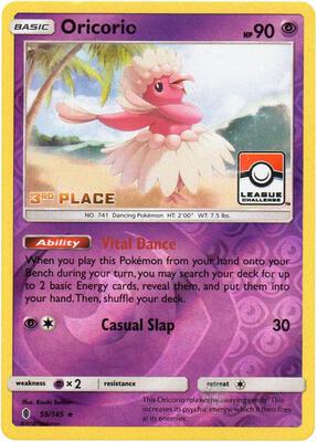 Oricorio - 55/145 (League Challenge) [3rd Place] card from League & Championship Cards