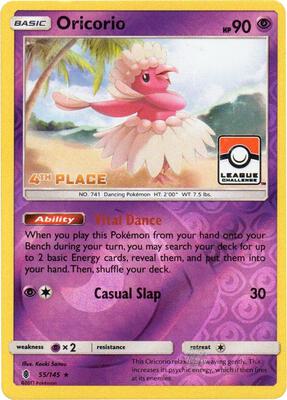 Oricorio - 55/145 (League Challenge) [4th Place] card from League & Championship Cards