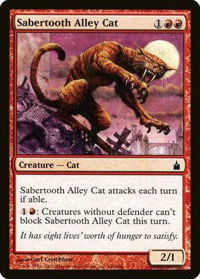 Sabertooth Alley Cat card from Ravnica: City of Guilds