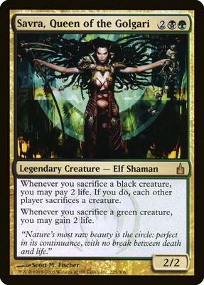 Savra, Queen of the Golgari card from Ravnica: City of Guilds