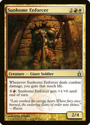 Sunhome Enforcer card from Ravnica: City of Guilds