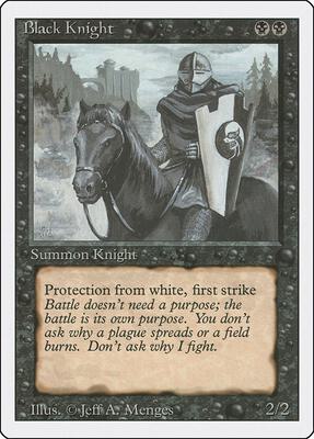 Black Knight card from Revised Edition