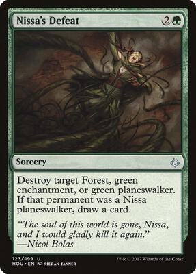 Nissa's Defeat card from Hour of Devastation