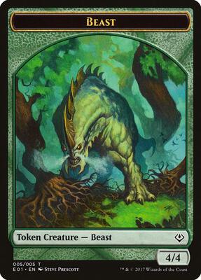 Beast (005) // Soldier Double-sided Token card from Archenemy: Nicol Bolas