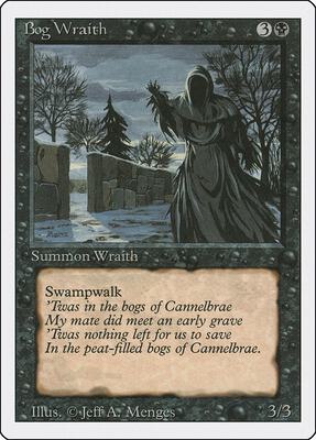 Bog Wraith card from Revised Edition