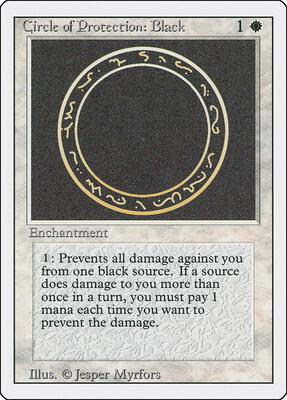 Circle of Protection: Black card from Revised Edition