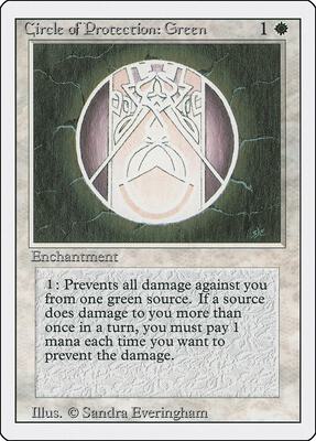 Circle of Protection: Green card from Revised Edition