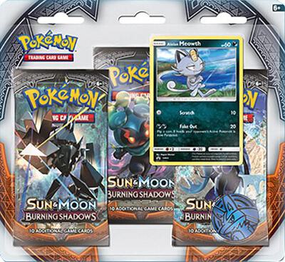 Burning Shadows 3 Pack Blister [Alolan Meowth] card from SM - Burning Shadows