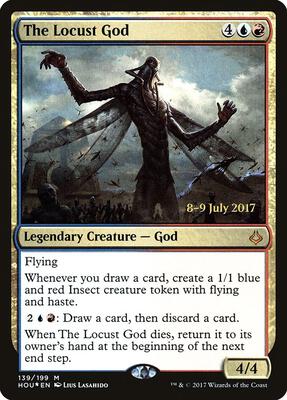 The Locust God card from Prerelease Cards