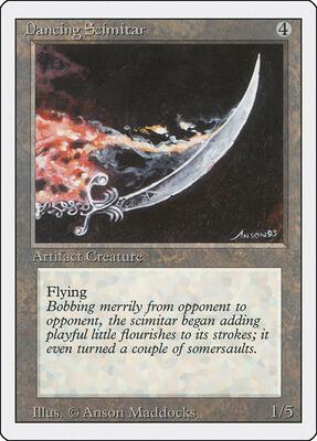 Dancing Scimitar card from Revised Edition