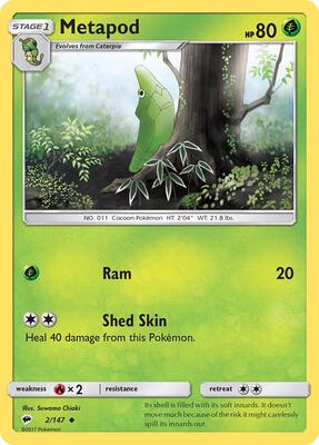 Metapod card from SM - Burning Shadows