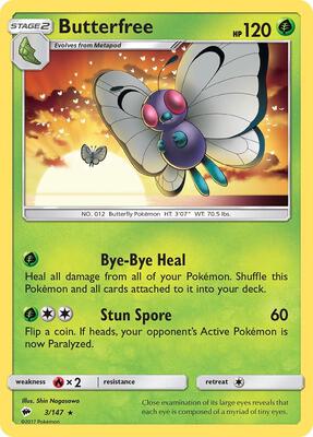 Butterfree card from SM - Burning Shadows