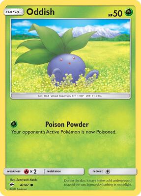 Oddish card from SM - Burning Shadows