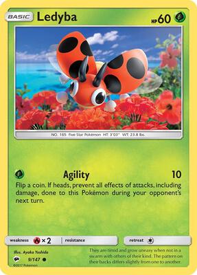Ledyba card from SM - Burning Shadows