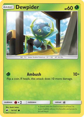 Dewpider card from SM - Burning Shadows
