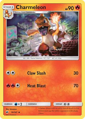 Charmeleon card from SM - Burning Shadows
