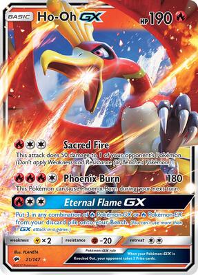 Ho-Oh GX card from SM - Burning Shadows