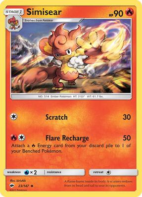 Simisear card from SM - Burning Shadows