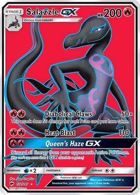 Salazzle GX (Full Art) card from SM - Burning Shadows