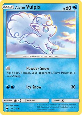 Alolan Vulpix card from SM - Burning Shadows