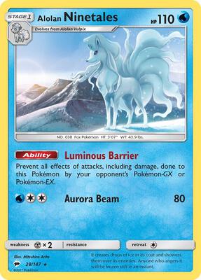Alolan Ninetales card from SM - Burning Shadows