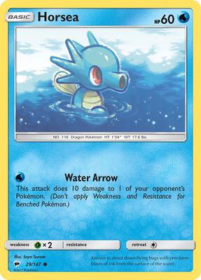 Horsea card from SM - Burning Shadows