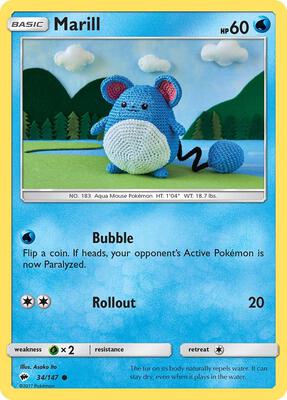 Marill card from SM - Burning Shadows