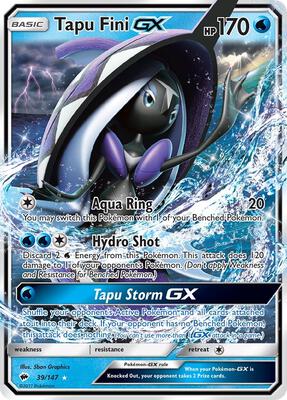 Tapu Fini GX card from SM - Burning Shadows