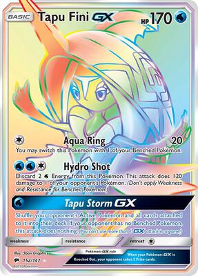 Tapu Fini GX (Secret) card from SM - Burning Shadows