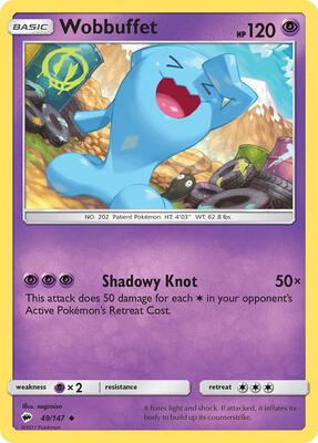 Wobbuffet card from SM - Burning Shadows