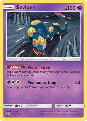 Seviper card from SM - Burning Shadows