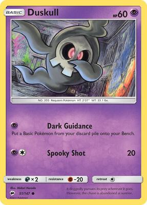 Duskull card from SM - Burning Shadows