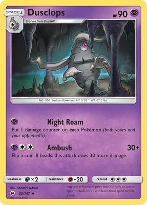 Dusclops card from SM - Burning Shadows