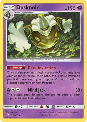 Dusknoir card from SM - Burning Shadows