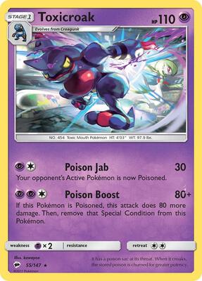 Toxicroak card from SM - Burning Shadows